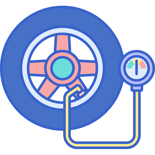 Tire pressure wheel construction tool icon
