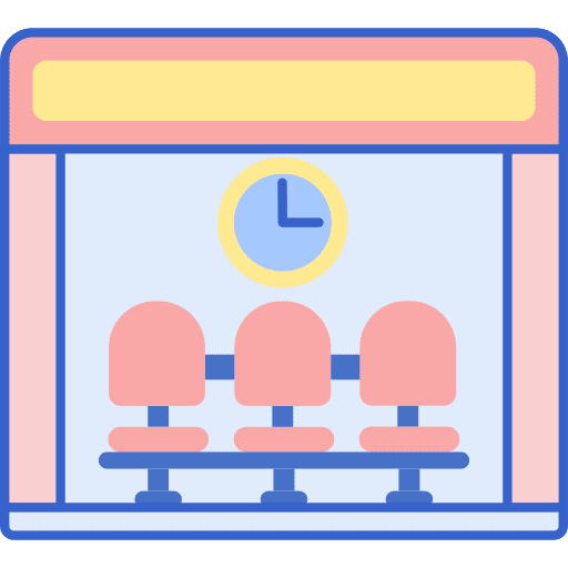 Waiting room date time seats icon