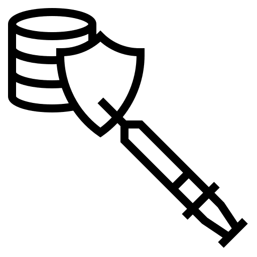 Injection shield protection technology icon