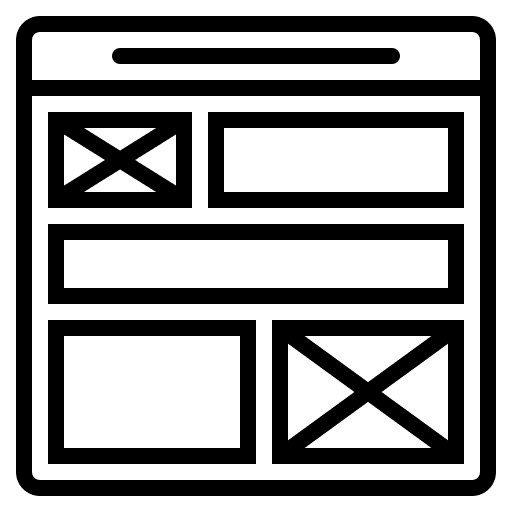 Wireframe development software mockup icon