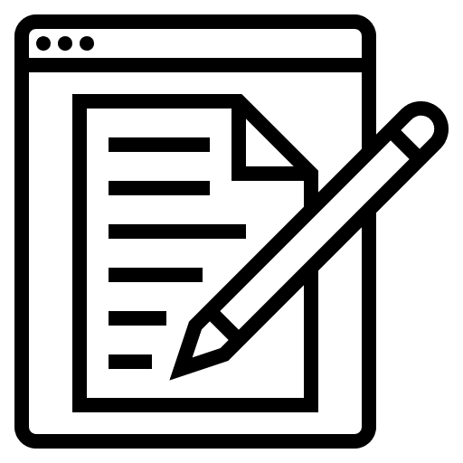 Writing software seo and web pencil icon