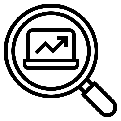 Analysis magnifying glass loupe analysis icon