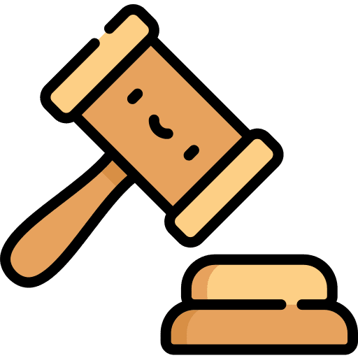 Auction tools and utensils verdict business and finance icon