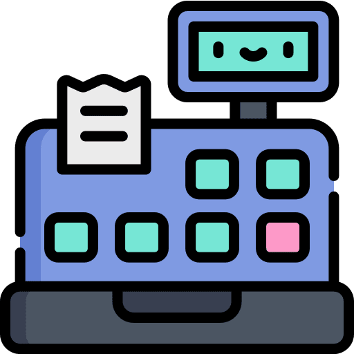 Cashier business and finance smileys commercial icon