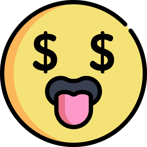 Face emoji dollar symbol face icon