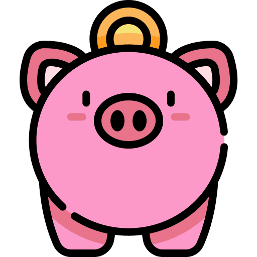 Piggy bank save business and finance money icon