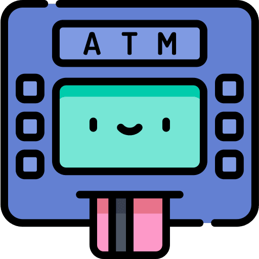 Atm commerce and shopping electronics cash point icon