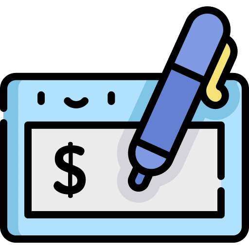 Cheque banking writing tool smileys icon