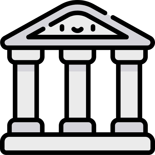Bank columns smileys business and finance icon