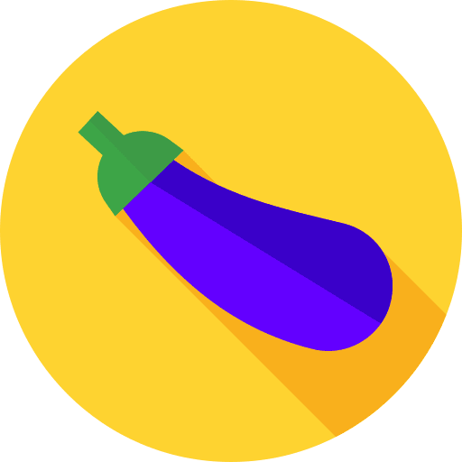 Eggplant fruits and vegetables vegetarian food and restaurant icon
