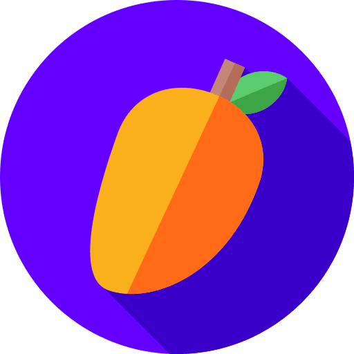 Mango organic fruits and vegetables diet icon