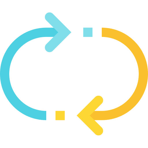 Circle looping arrows go round arrows icon