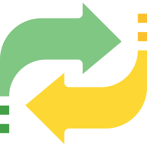 Loop shapes and symbols two arrows refresh icon