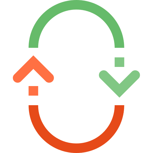 Circle go round looping arrows circling arrows icon