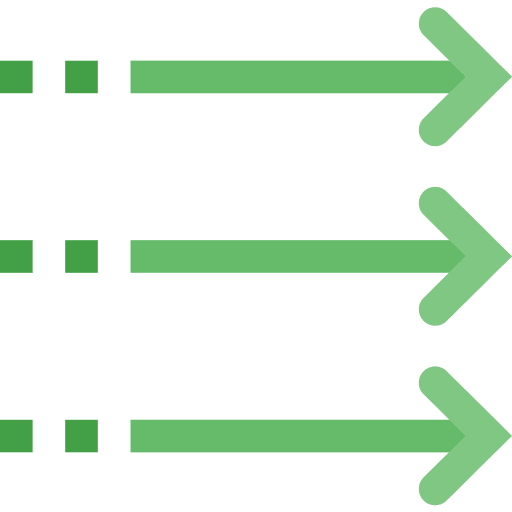 Three pointing three chevron icon