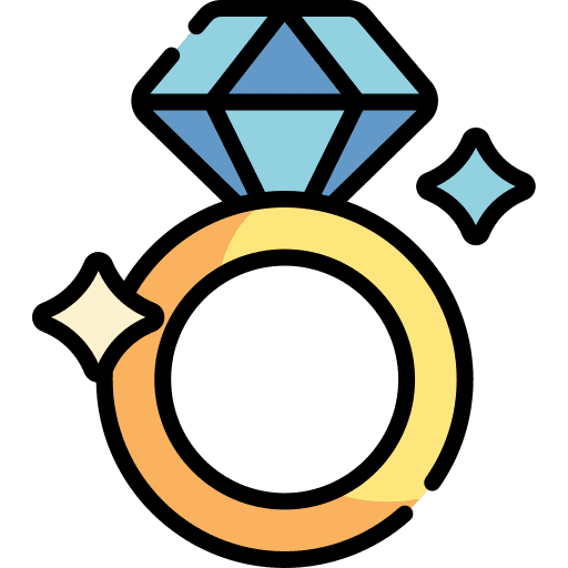 Wedding ring love is in the air couple valentines day icon