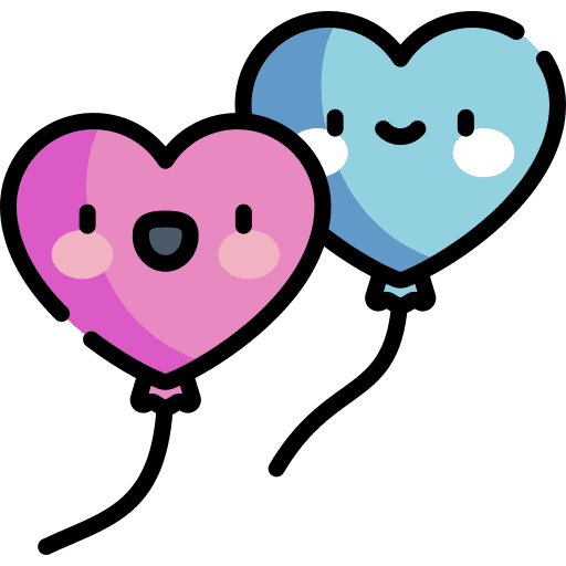 Balloons love and romance heart smile icon