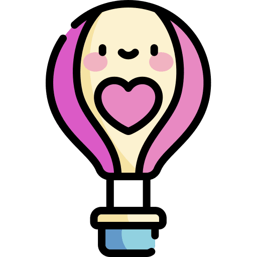 Hot air balloon transport smile smiley icon