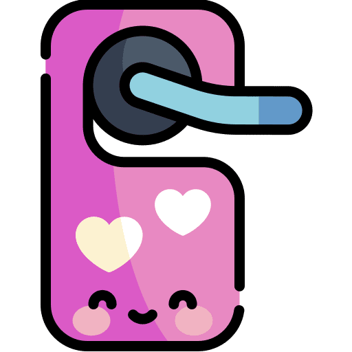 Doorknob love and romance do not disturb signaling icon