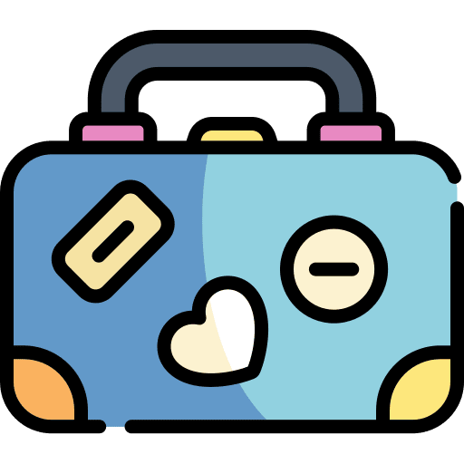 Luggage holidays baggage wheels icon