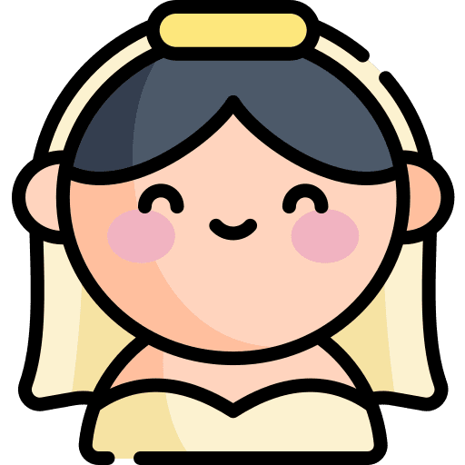 Bride beautiful smile love and romance icon