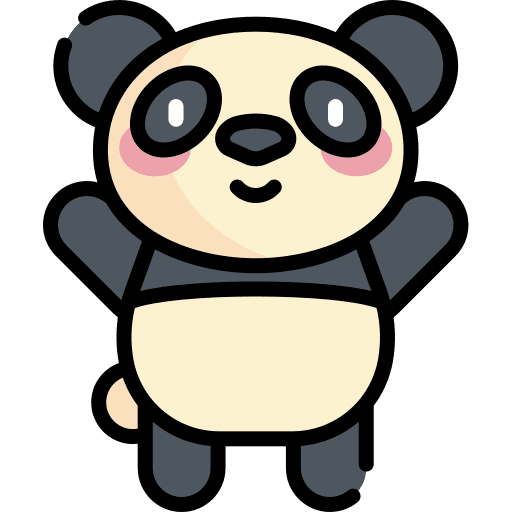 Panda animals face bear icon