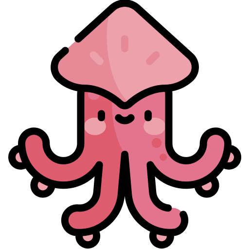 Squid food and restaurant squid animal icon