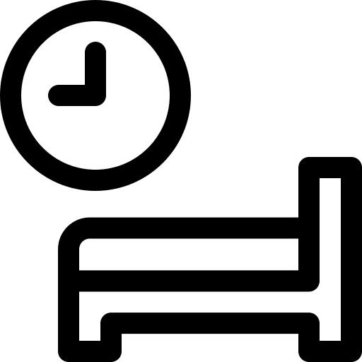 Sleeping bed clock furniture and household icon