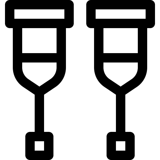 Crutches injury crutches healthcare and medical icon