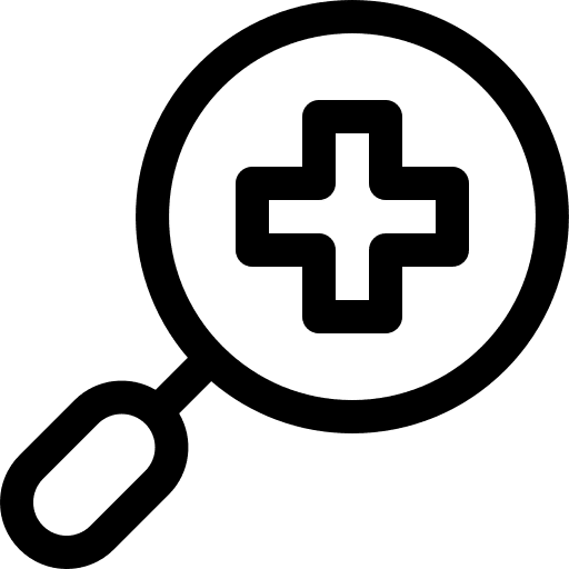 Magnifying glass healthcare and medical magnifying glass search icon