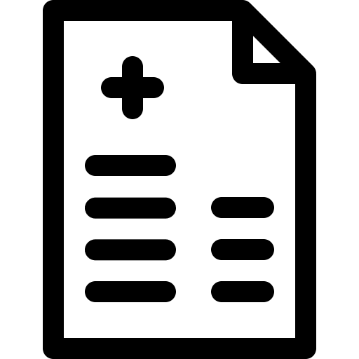 Medical certificate files and folders archive sheet icon