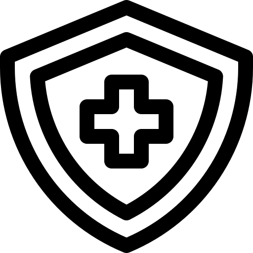 Shield secure healthcare and medical cross icon