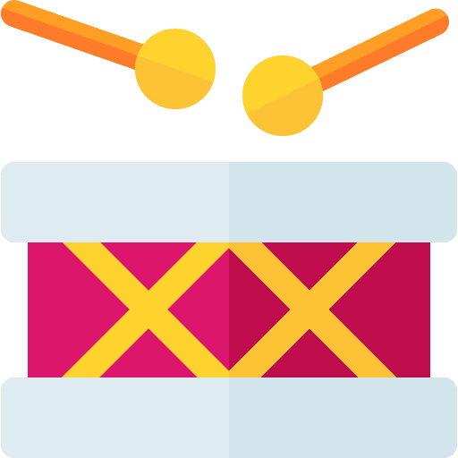 Drum music and multimedia musical instrument drumsticks icon