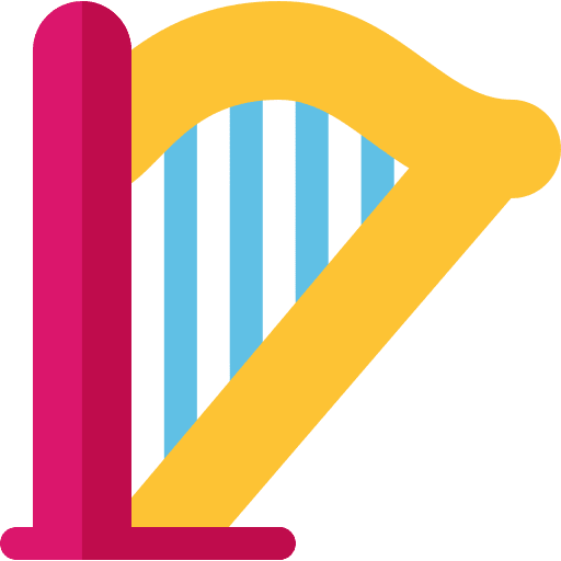 Harp string instrument musical instrument music and multimedia icon