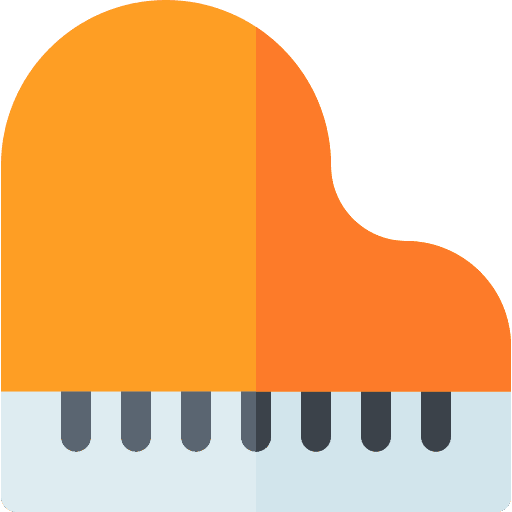 Piano organs music and multimedia music icon