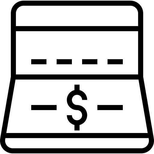 Bank coin money books icon