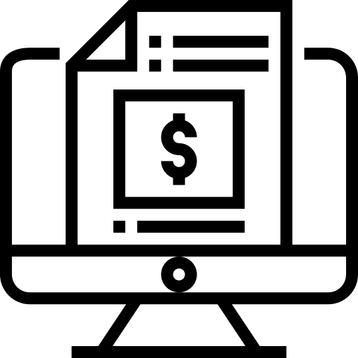 Analysis computer money analytics icon