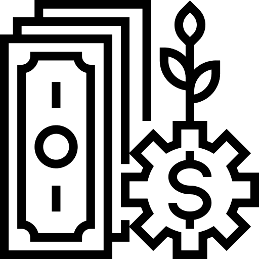 Bank plant investment bank icon