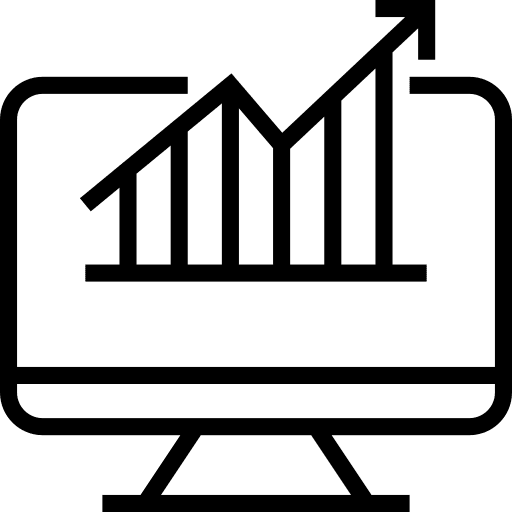 Bar chart technology monitor business and finance icon