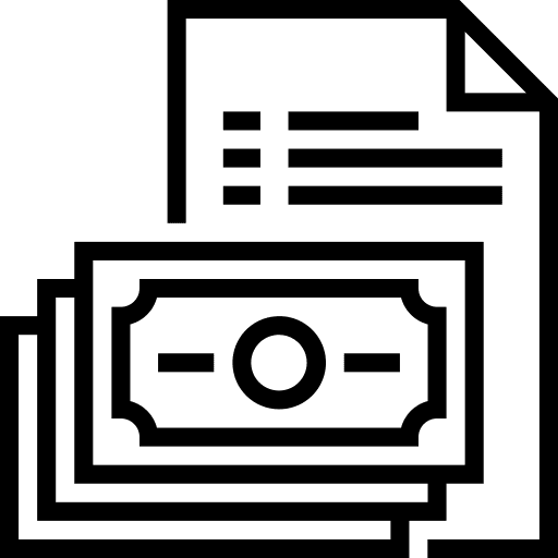 Bill files and folders payment receipt icon