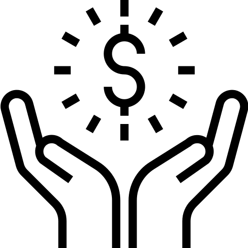 Business and finance dollar hands business and finance icon