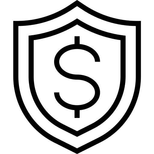 Business and finance protection shield safe icon