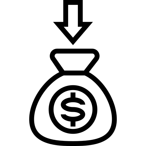 Arrows money bag business and finance arrows icon