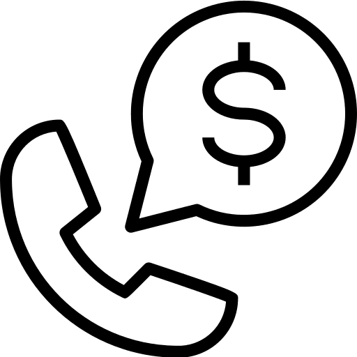 Business and finance cellphone dollar communications icon