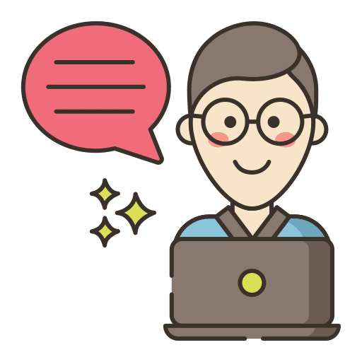 Geek avatar chat speech bubble icon