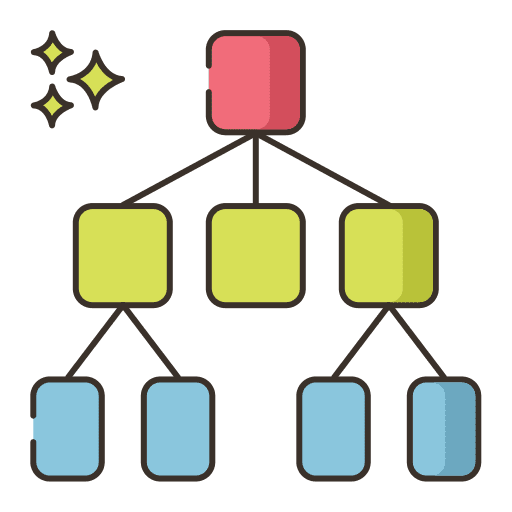 Decision tree infography decision making option icon