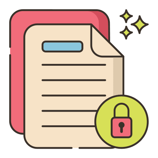 Data protection files and folders document data protection icon