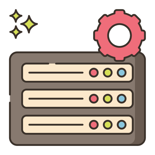 Database hosting network multimedia icon