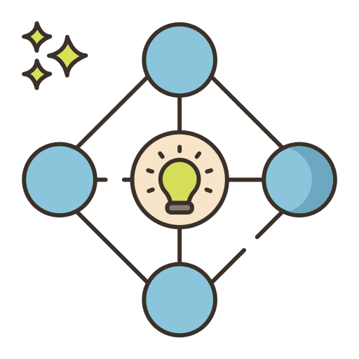 Deep learning computer network infography icon