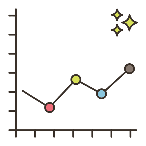 Line graph business and finance line graph stats icon